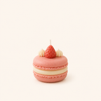 Nến thơm tạo hình bánh macaron dâu LittleCandle, trang trí và làm quà tặng – SF-004