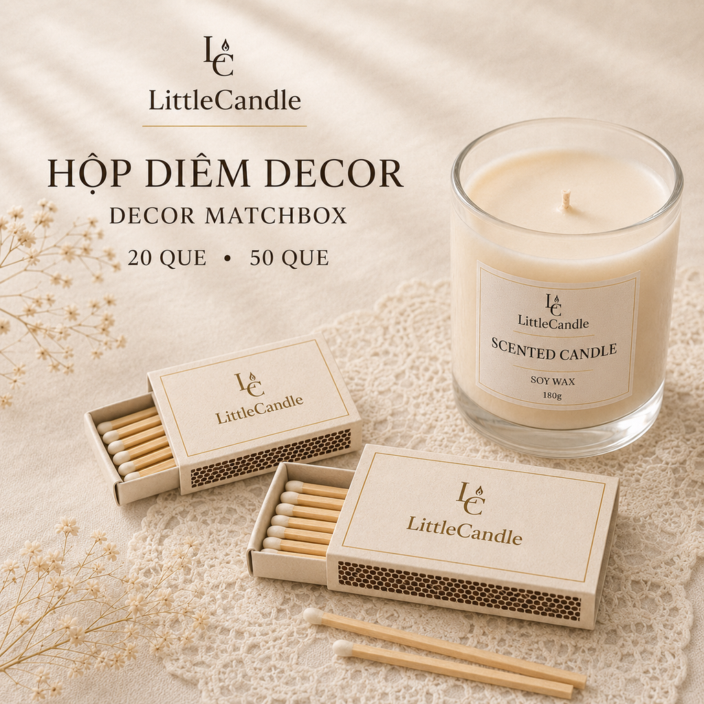 Hộp diêm nghệ thuật LittleCandle dùng châm nến thơm, trang trí và kết hợp bộ quà tặng – AC-007