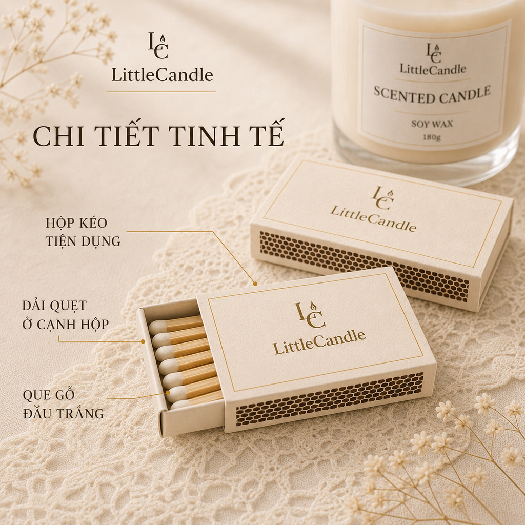 Hộp diêm nghệ thuật LittleCandle dùng châm nến thơm, trang trí và kết hợp bộ quà tặng – AC-007