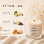 Nến thơm LittleCandle hương vani hổ phách ngọt ấm, trang trí phòng và thư giãn – JC-001