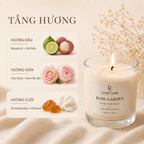Nến thơm LittleCandle hương hoa hồng mẫu đơn thanh lịch, thơm phòng và làm quà tặng – JC-005