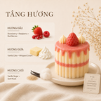 Nến thơm tạo hình bánh kem dâu LittleCandle, trang trí và làm quà tặng – SF-001