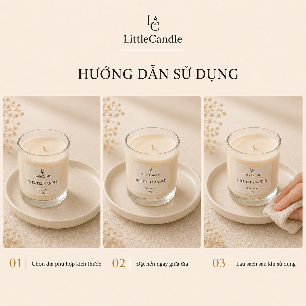 Đĩa gốm lót nến LittleCandle, đế đặt nến thơm và nến tạo hình dùng trang trí – AC-005