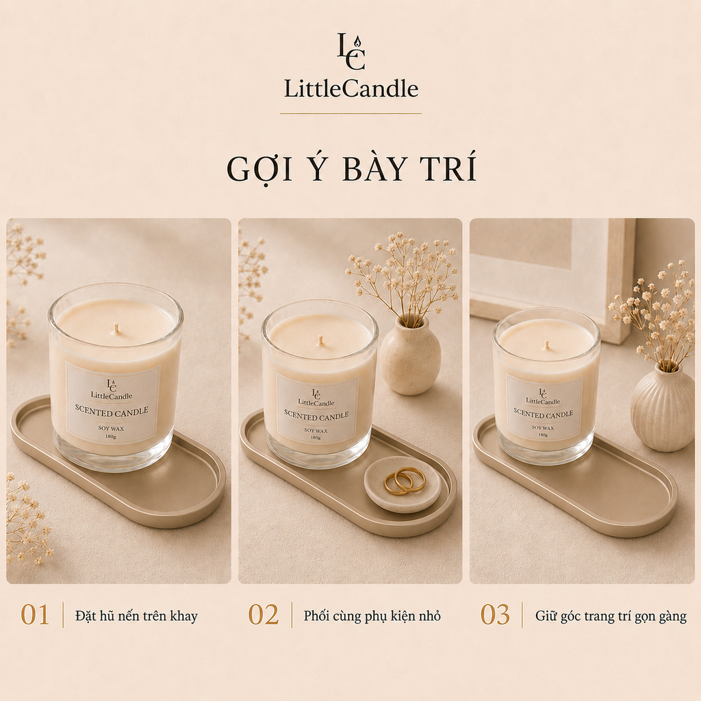 Khay Decor nến thơm LittleCandle, phụ kiện cho góc phòng và bàn làm việc phong cách tối giản – AC-006