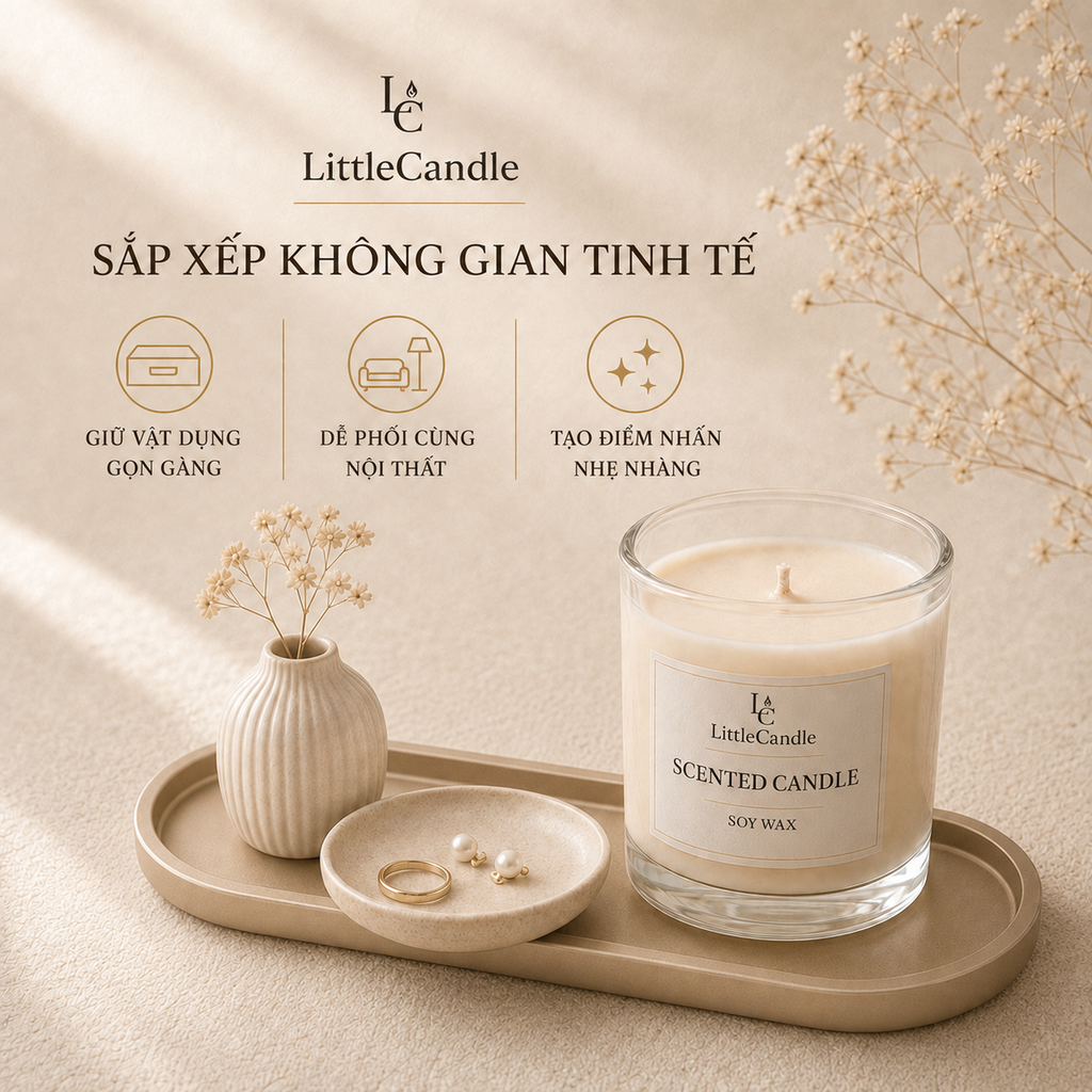 Khay Decor nến thơm LittleCandle, phụ kiện cho góc phòng và bàn làm việc phong cách tối giản – AC-006