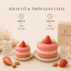 Nến thơm tạo hình bánh macaron dâu LittleCandle, trang trí và làm quà tặng – SF-004
