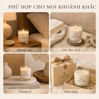Nến thơm LittleCandle hương vani hổ phách ngọt ấm, trang trí phòng và thư giãn – JC-001
