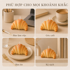 Nến thơm tạo hình bánh sừng bò mini LittleCandle hương bơ vani, trang trí góc cà phê – SF-008