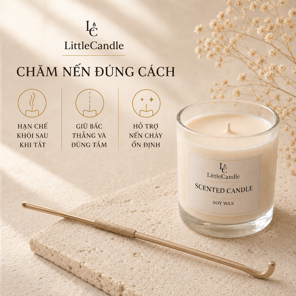 Móc chỉnh bấc nến LittleCandle dài 16 cm, phụ kiện chăm sóc nến thơm – AC-003