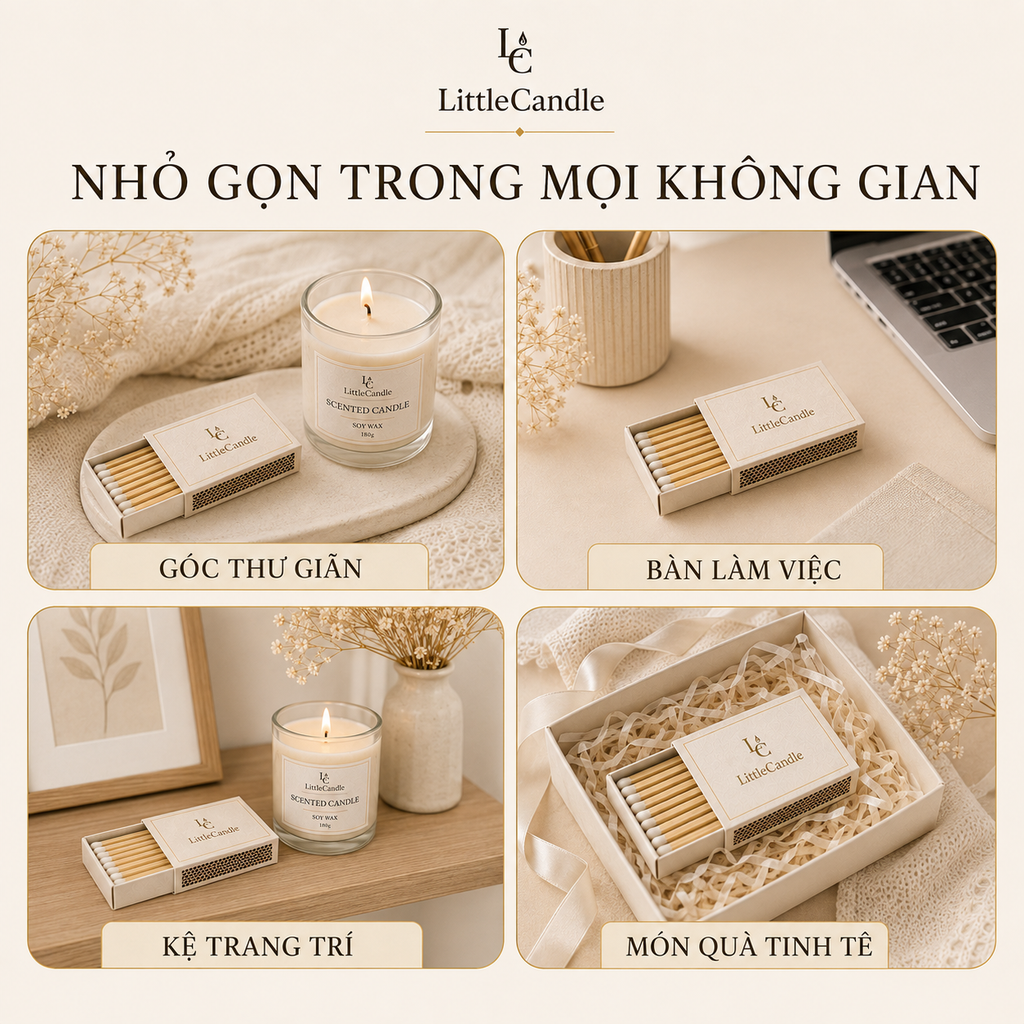Hộp diêm nghệ thuật LittleCandle dùng châm nến thơm, trang trí và kết hợp bộ quà tặng – AC-007