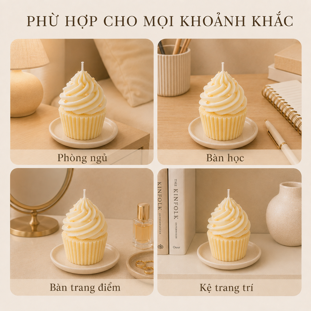 Nến thơm tạo hình bánh kem nhỏ hương vani LittleCandle, trang trí và làm quà tặng – SF-005