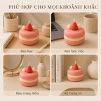 Nến thơm tạo hình bánh macaron dâu LittleCandle, trang trí và làm quà tặng – SF-004