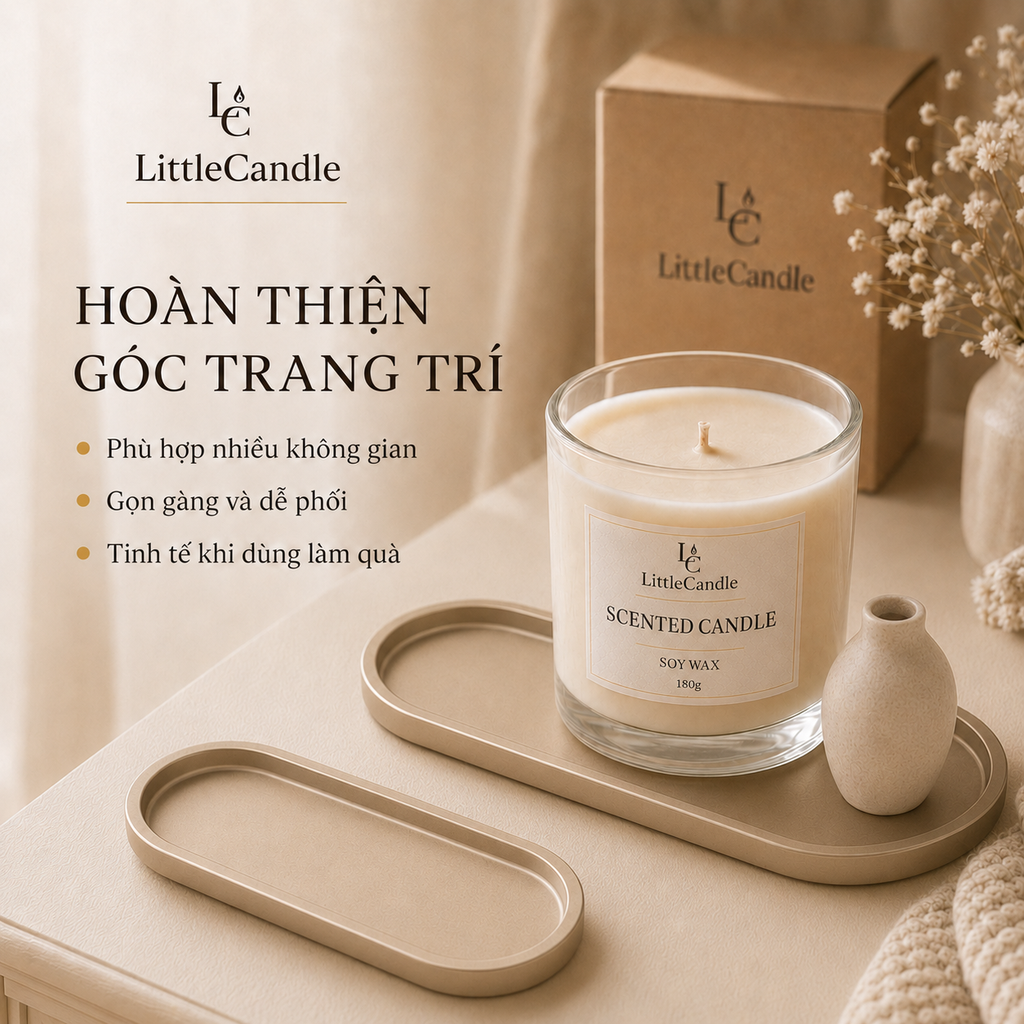 Khay Decor nến thơm LittleCandle, phụ kiện cho góc phòng và bàn làm việc phong cách tối giản – AC-006