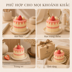 Nến thơm tạo hình bánh kem dâu LittleCandle, trang trí và làm quà tặng – SF-001