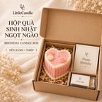 Bộ quà tặng sinh nhật LittleCandle gồm nến bánh trái tim, hộp diêm và thiệp cá nhân hóa – GS-004