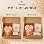 Bộ quà tặng sinh nhật LittleCandle gồm nến bánh trái tim, hộp diêm và thiệp cá nhân hóa – GS-004