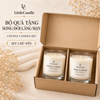 Bộ quà tặng nến đôi LittleCandle hương vani hổ phách và hoa hồng, dành tặng dịp kỷ niệm – GS-005