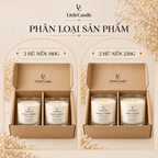 Bộ quà tặng nến đôi LittleCandle hương vani hổ phách và hoa hồng, dành tặng dịp kỷ niệm – GS-005
